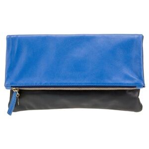 Clare V Blue and Black Leather Clutch - unused with tags included